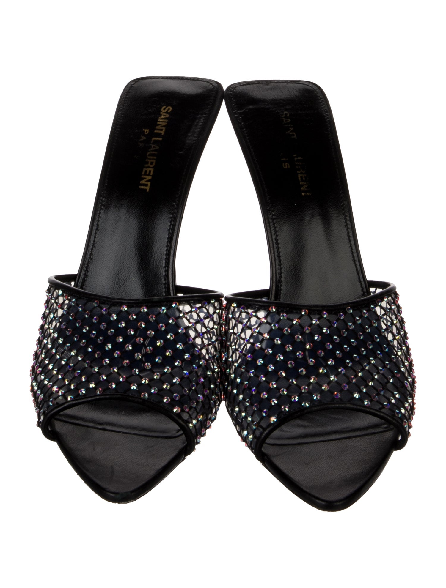 Saint Laurent PVC Crystal Embellishments Slides